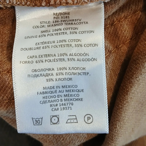 Re/Done 70s Ultra High Rise Stove Pipe Jeans in Washed Terracotta size 29 - Picture 11 of 13